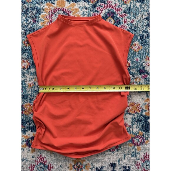 Athleta Transcend Ruched Tank Top Orange Sleeveless‎ Athletic Women's XS - Picture 6 of 7
